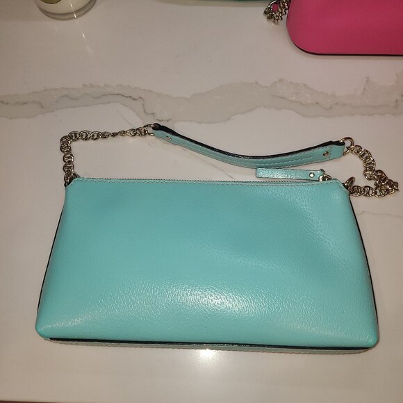 Kate Spade Wellesley Byrd Robinsegg Light Blue Pebbled Leather Handbag Purse EUC - Picture 4 of 9